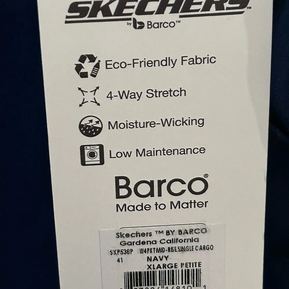 NWT- Skechers by Barco Vitality Charge Scrub Pants in navy blue.